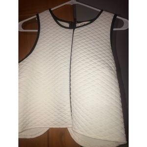 White crop top with zipper back